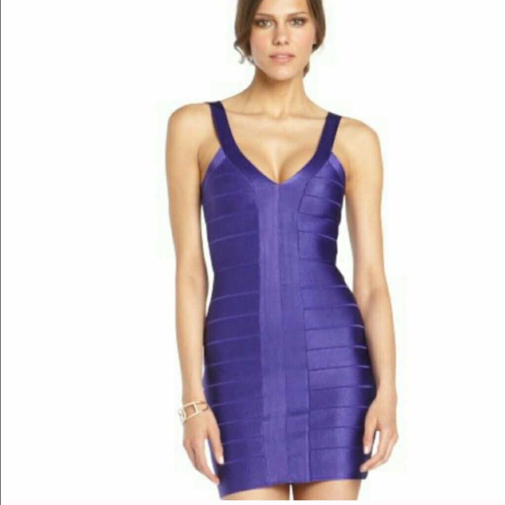 French connections purple bandage dress